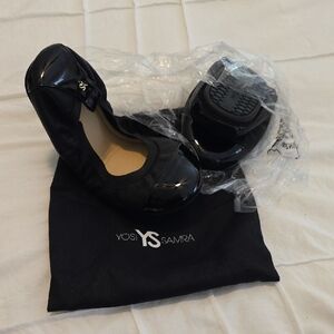 Yosi Samra Samantha Black Flats Sleek Modern Design